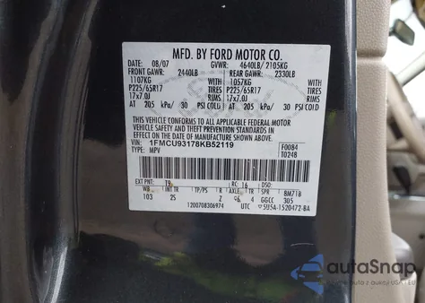 2008 Ford Escape Xlt z USA, uszkodzony, nr VIN 1FMCU93178KB52119